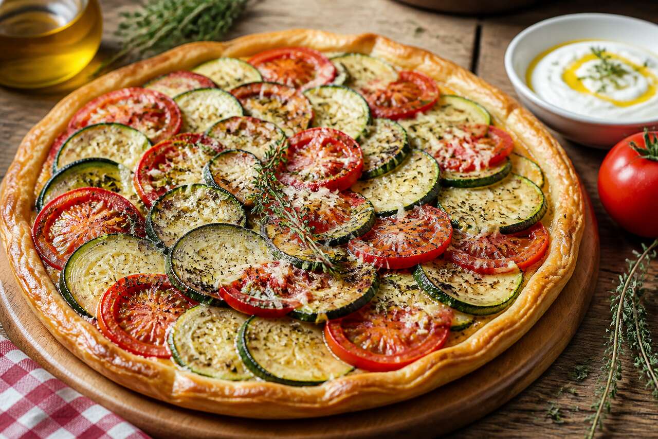 Tarte feuilletée courgettes et tomates : recette facile