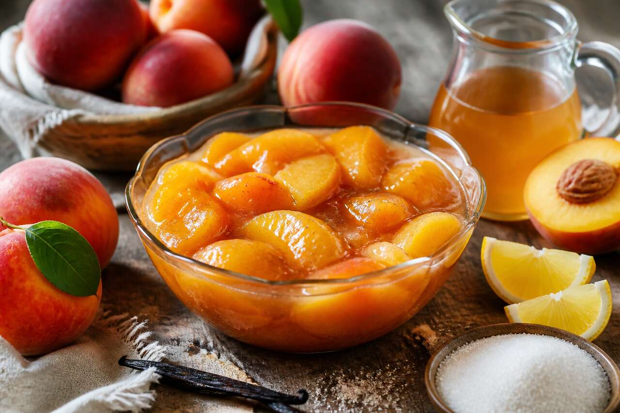 Compote de pêches de Josette : recette facile et savoureuse