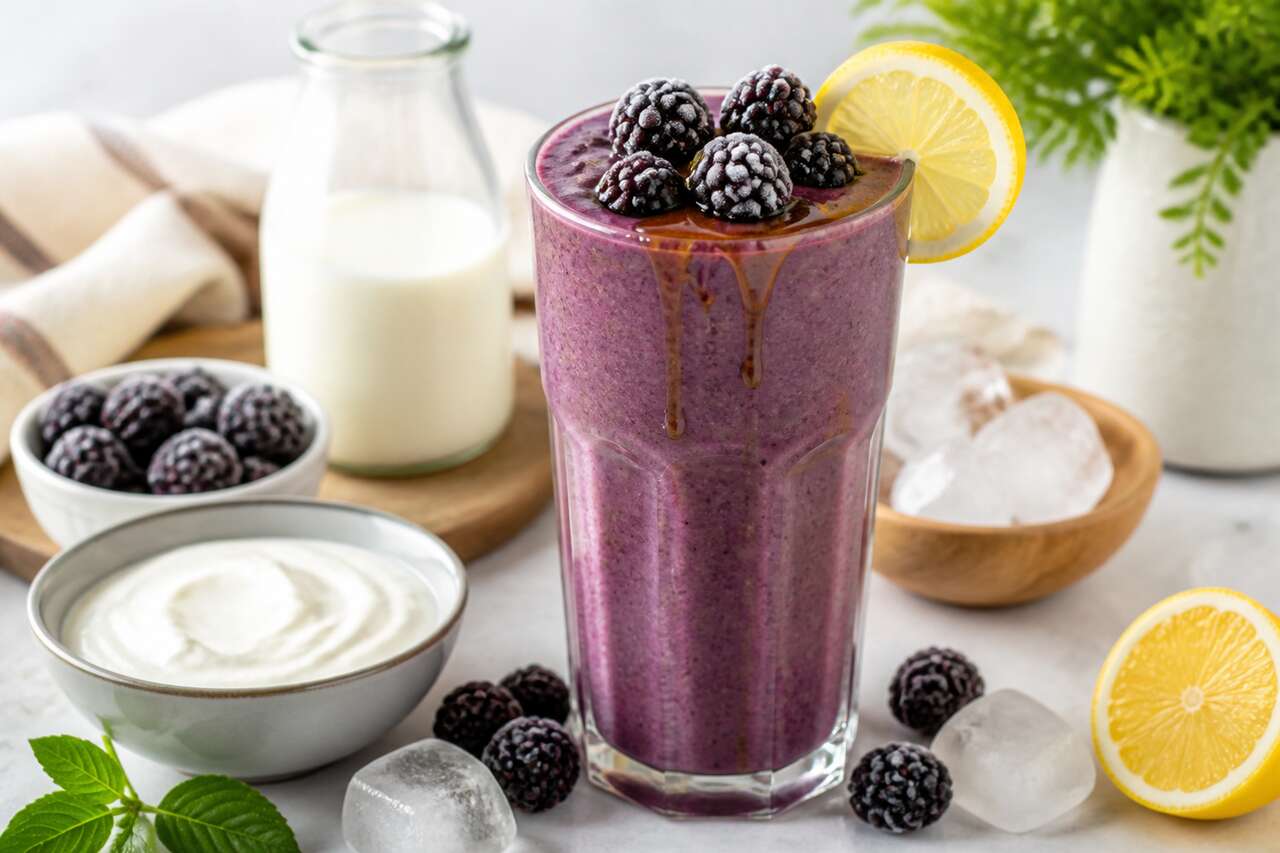 Smoothie glacé aux mûres : recette facile et rafraîchissante