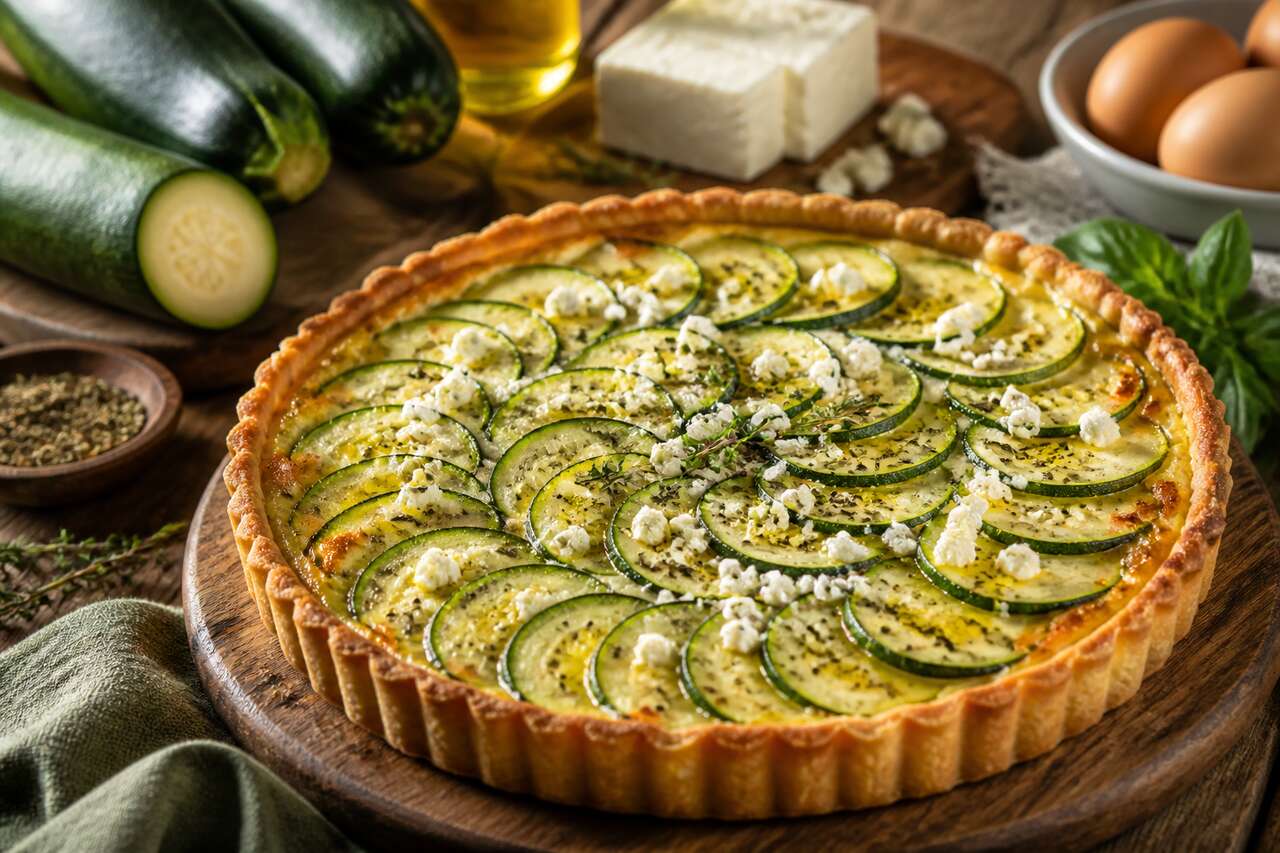 Tarte courgette feta : recette facile et savoureuse