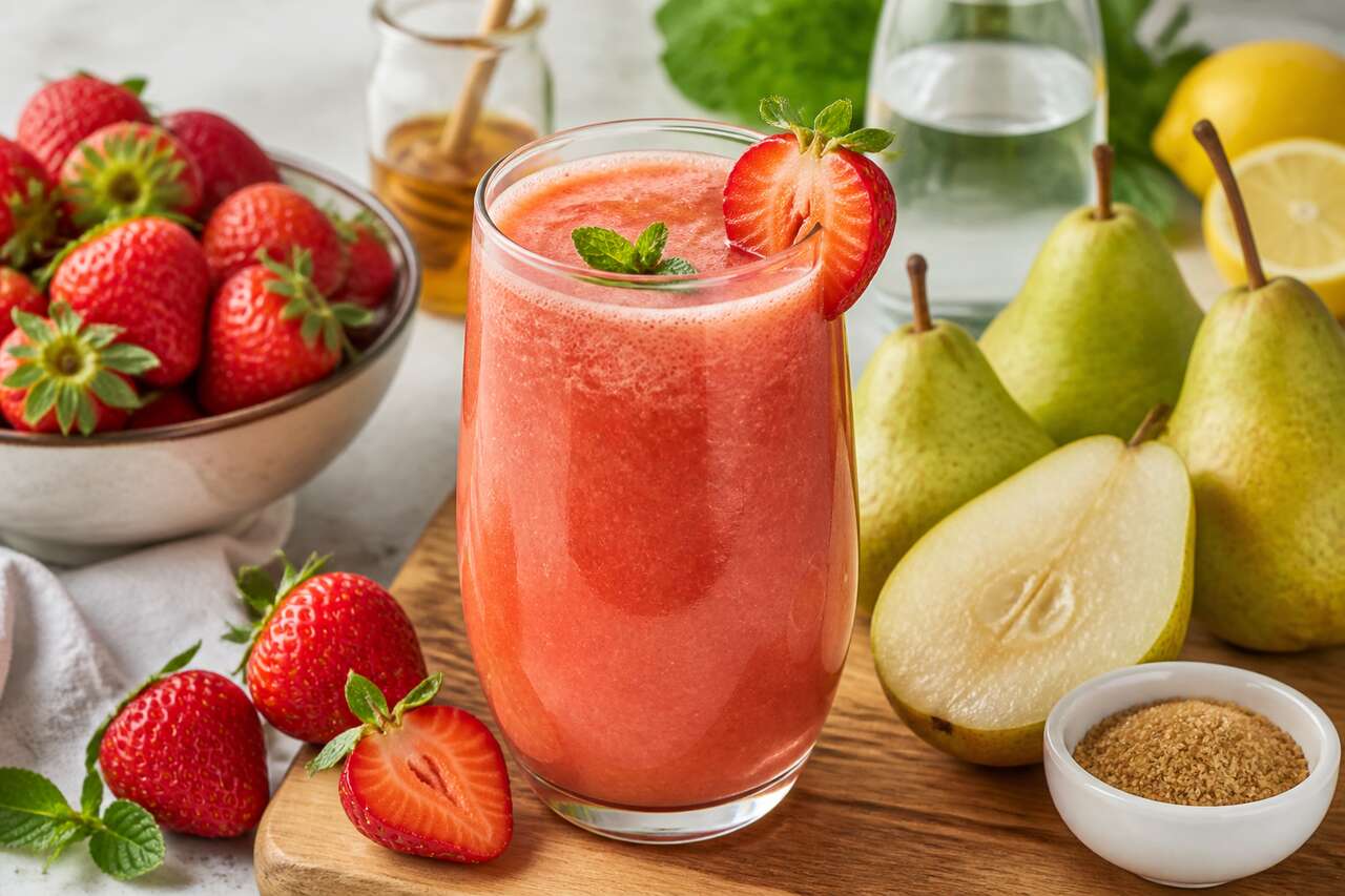 Recette de jus de fraises et poires maison