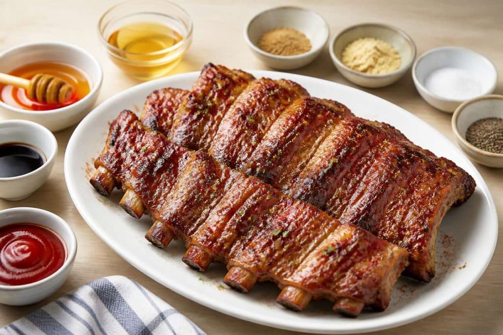 Travers de porc grillés au miel : recette savoureuse et facile