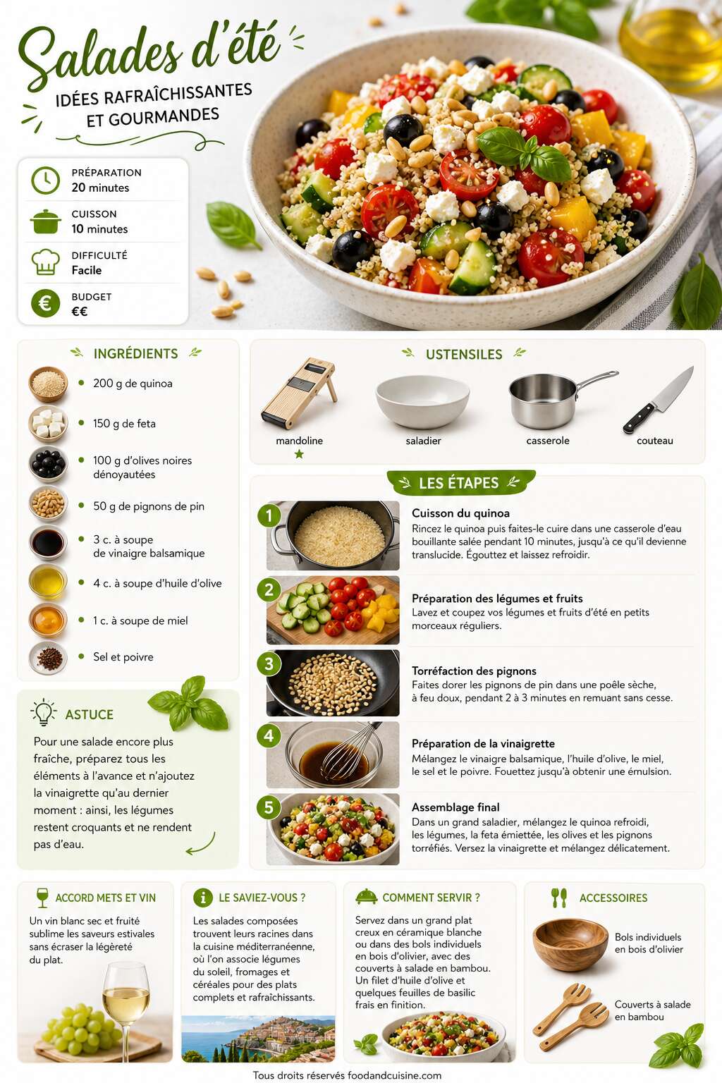 Fiche recette Salades d'été : idées rafraîchissantes et gourmandes Fiche recette Salades d'été : idées rafraîchissantes et gourmandes