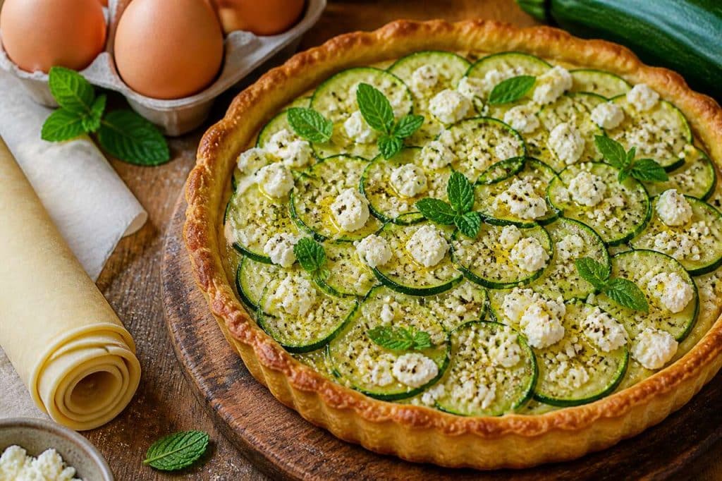 Tarte courgettes, feta et menthe : une recette gourmande et fraîche