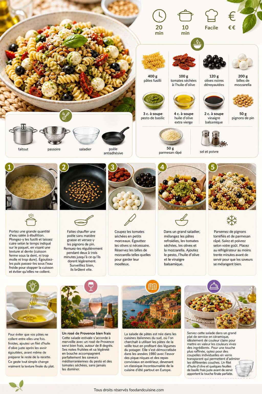 Fiche recette Salade de p&acirc;tes estivale : recette fra&icirc;cheur aux l&eacute;gumes