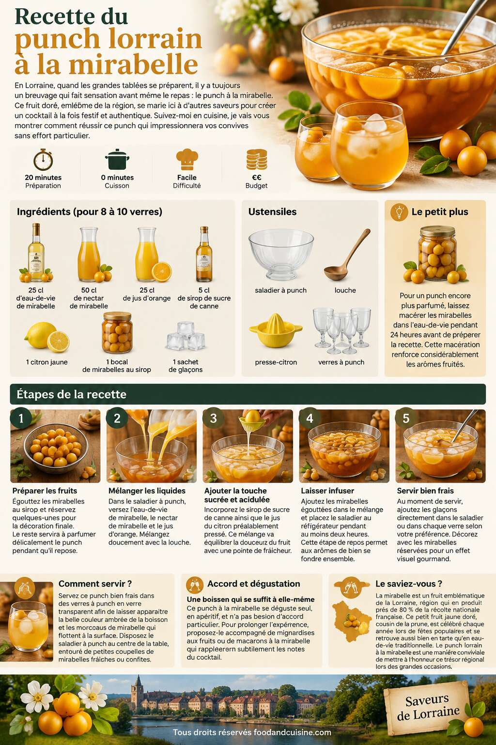 Fiche recette Recette du punch lorrain &agrave; la mirabelle