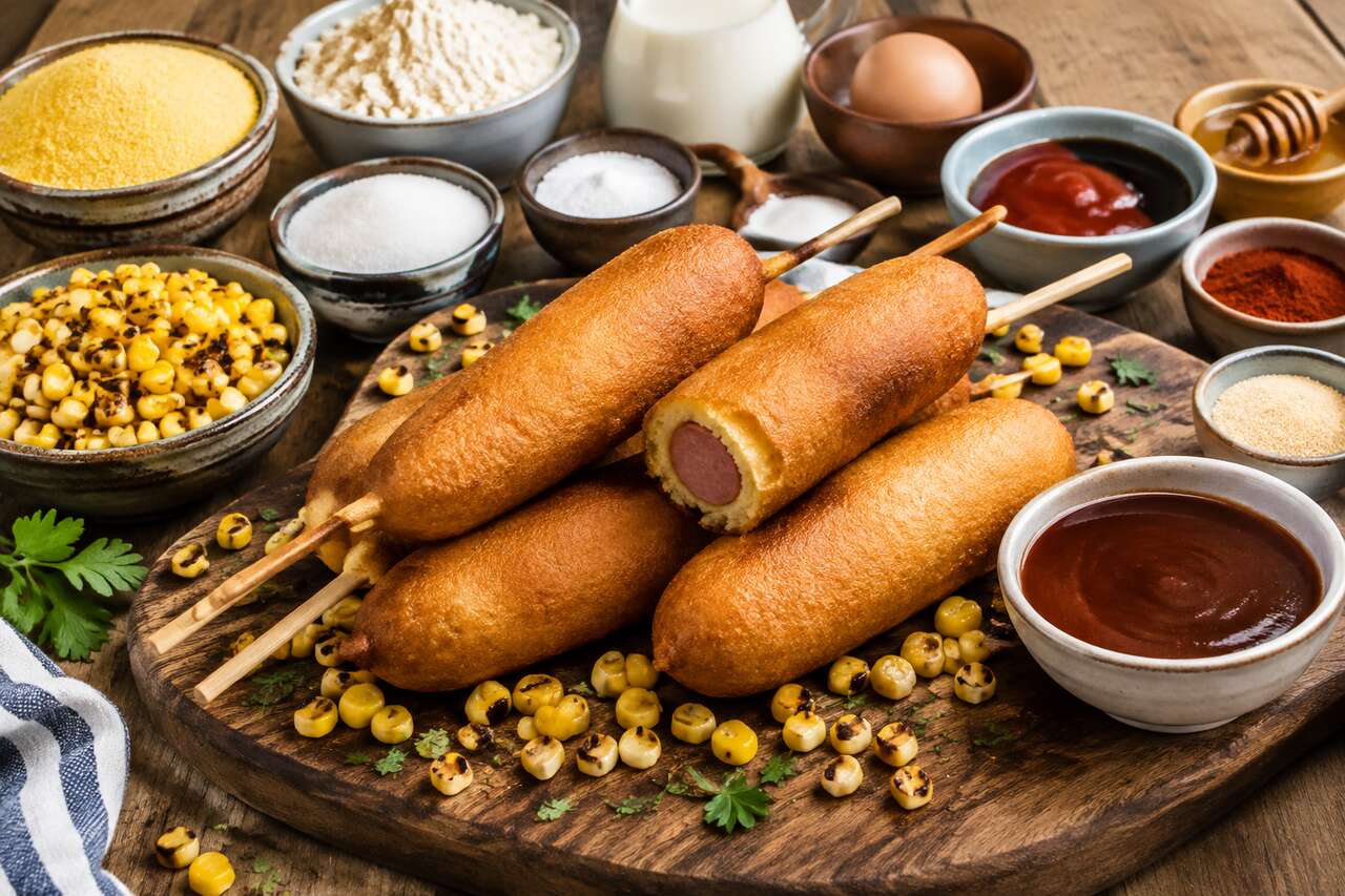 Recette de corn dogs au maïs grillé et sauce barbecue maison