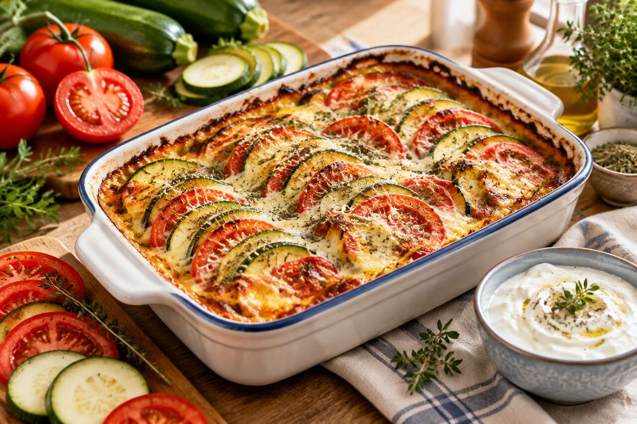 Gratin de tomates et courgettes au fromage blanc : une recette savoureuse