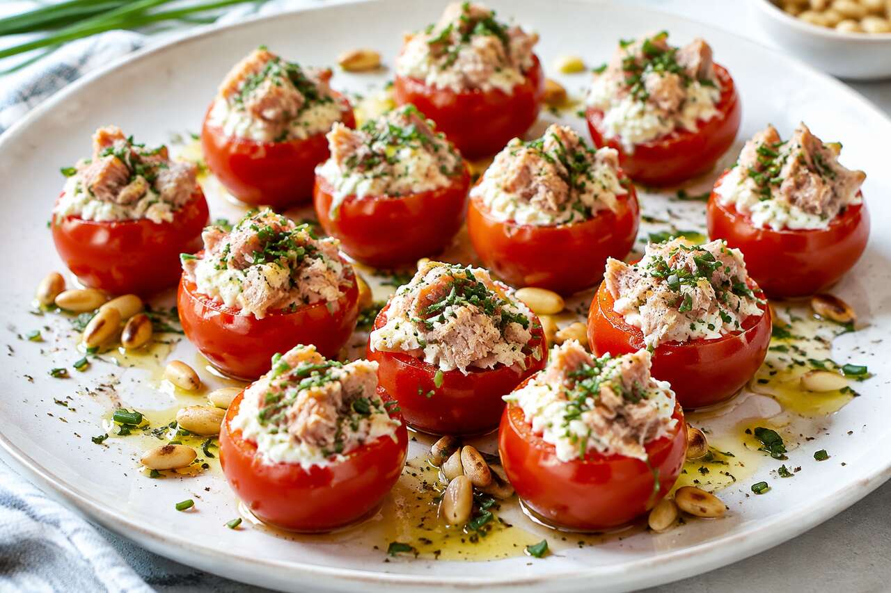 Tomates cerises farcies au chèvre et thon : une recette savoureuse