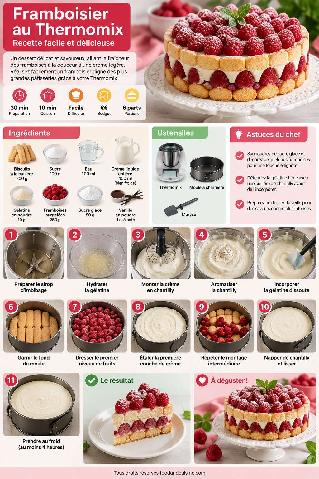 Fiche recette Framboisier au Thermomix : recette Facile et D&eacute;licieuse