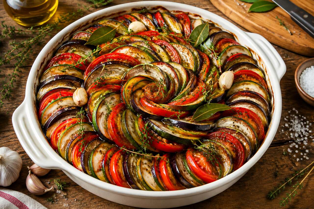 Tian de courgettes, aubergines et tomates : recette savoureuse