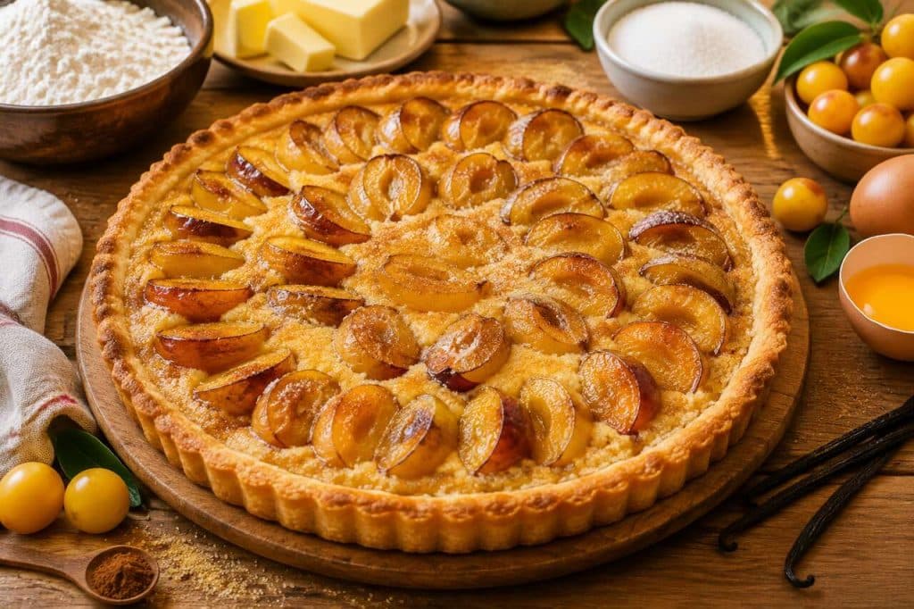 Tarte aux mirabelles et semoule : recette facile et savoureuse