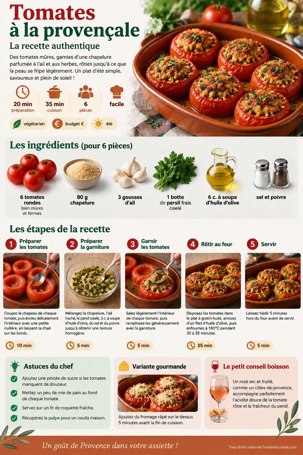 Fiche recette Recette authentique de tomates &agrave; la proven&ccedil;ale