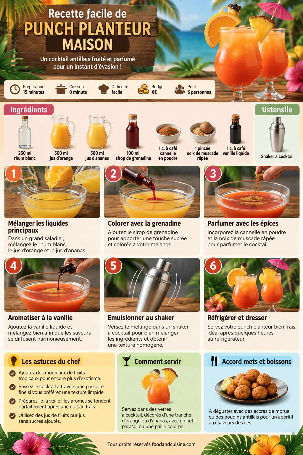 Fiche recette Recette facile de punch planteur maison