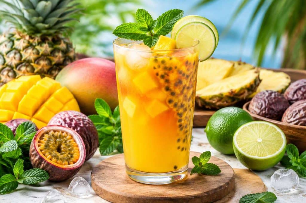 Cocktail de fruits exotiques sans alcool : recette rafraîchissante