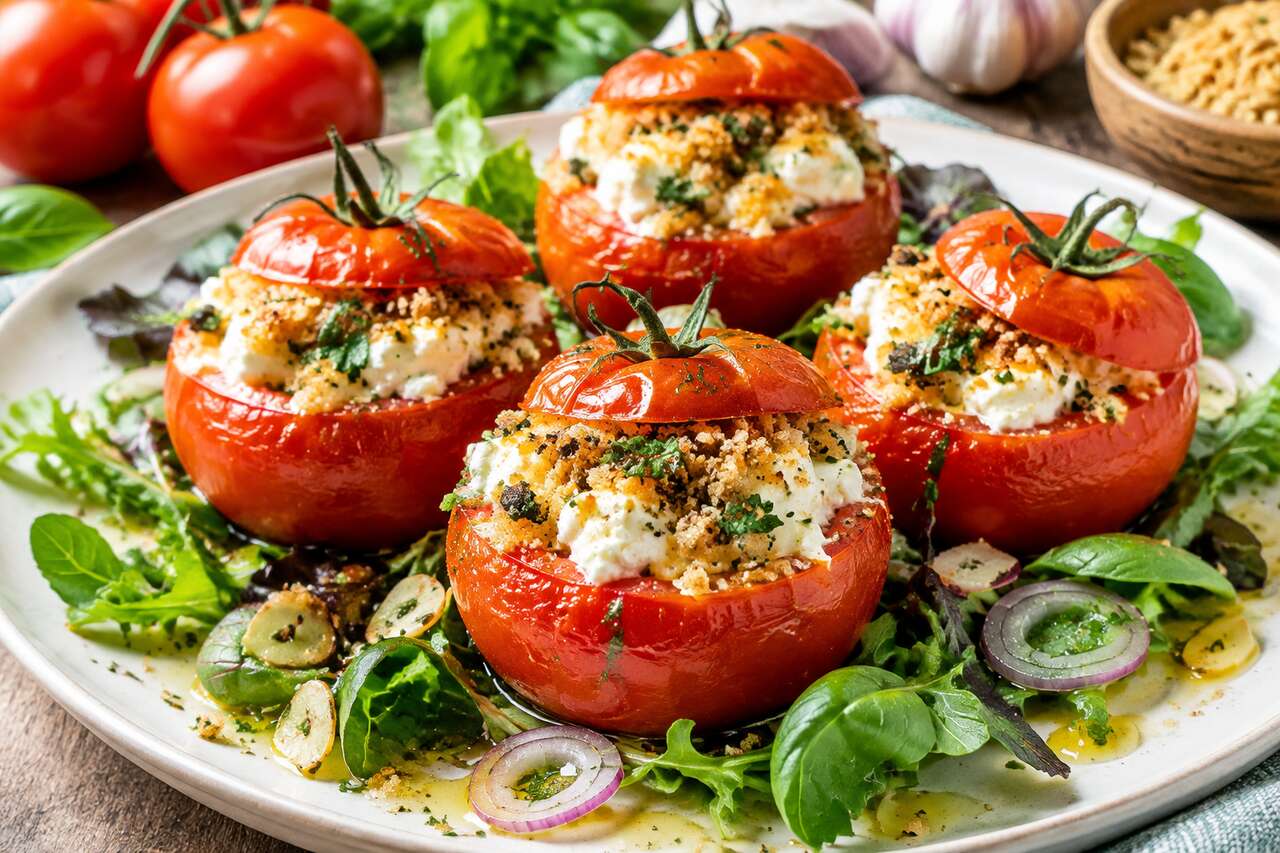 Tomates farcies légères au chèvre : recette saine et savoureuse
