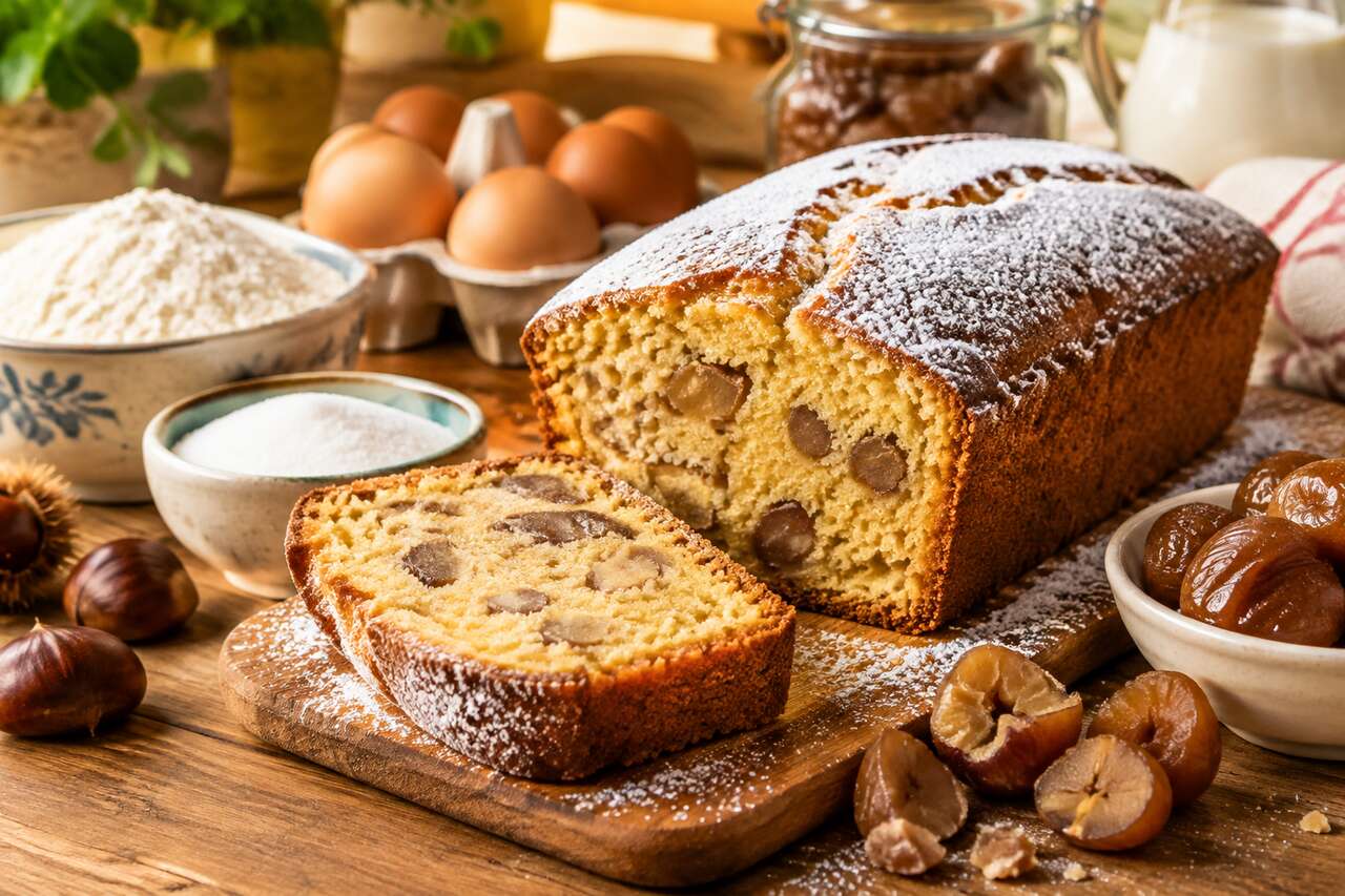 Recette de cake aux marrons glacés, yaourt et crème de marron