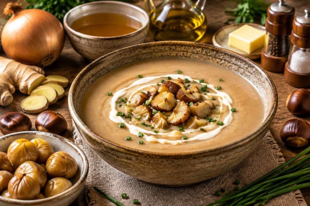 Soupe de châtaignes au gingembre par Cyril Lignac