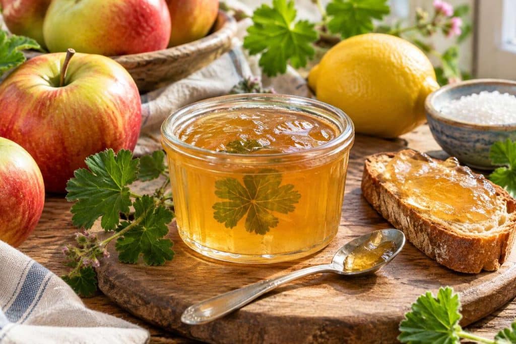Gelée de pommes au géranium : recette gourmande