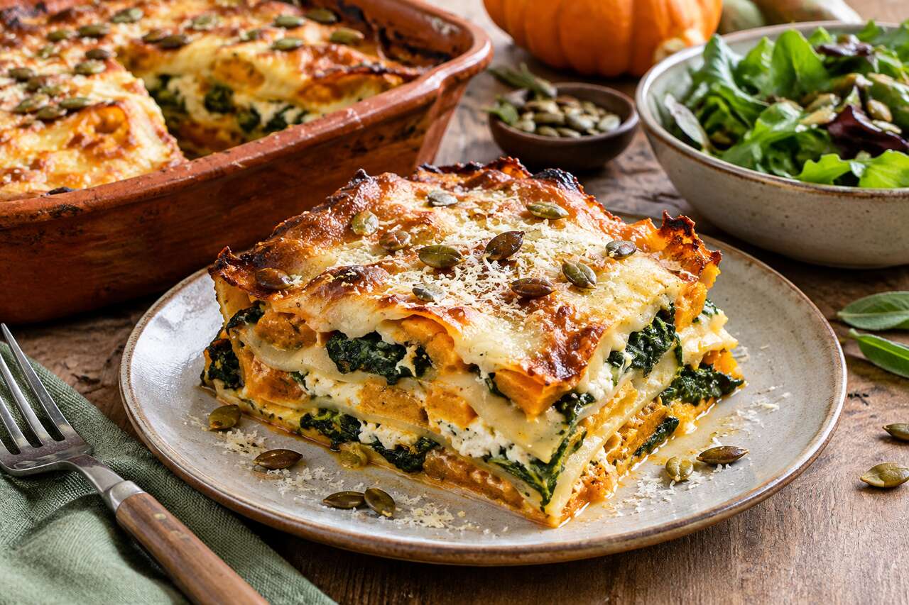 Lasagnes de potiron, épinards et ricotta : recette savoureuse