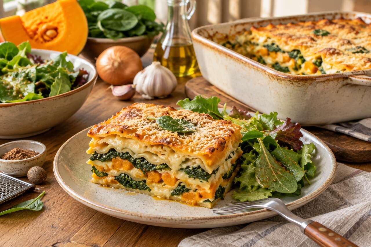 Lasagne au potimarron et épinards : recette gourmande et facile