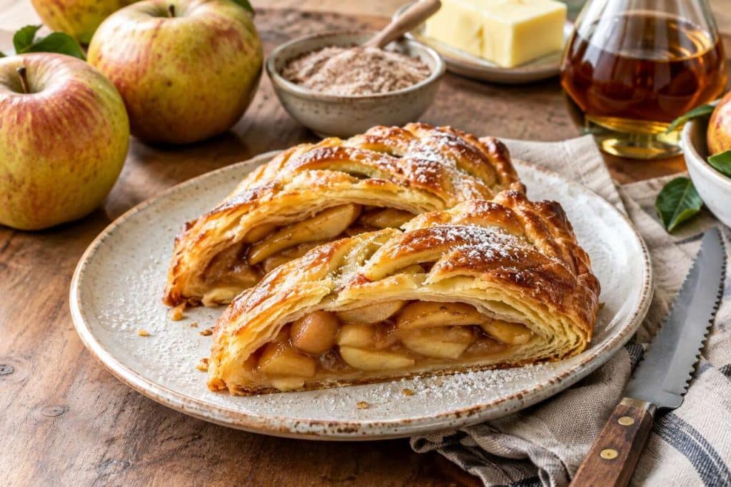 Jalousie aux pommes caramélisées flambées au Calvados : la recette gourmande