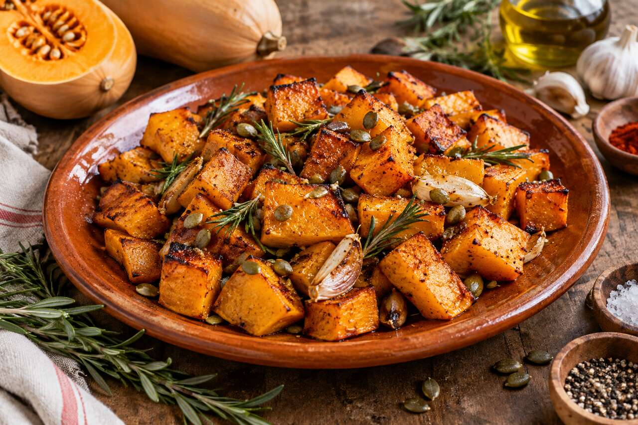 Courge butternut rôtie au four : recette facile et savoureuse