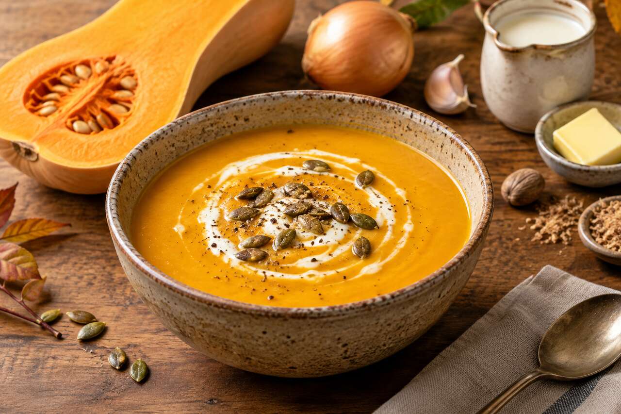 Soupe de courge butternut : recette facile et rapide