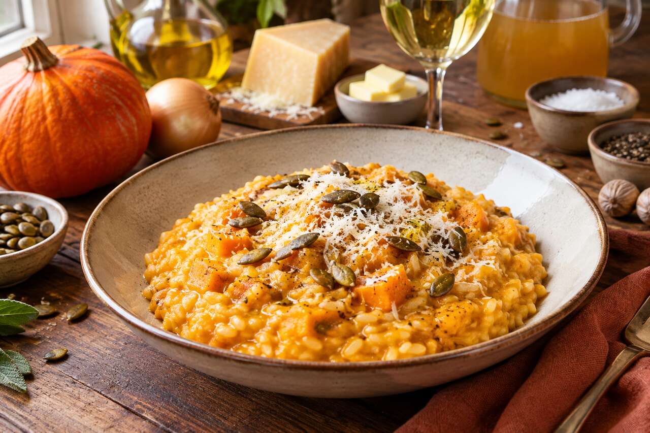 Risotto crémeux au potiron : recette savoureuse