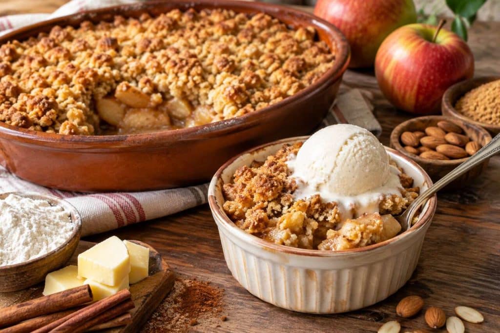 Crumble aux pommes et cannelle : recette gourmande de Pinterest